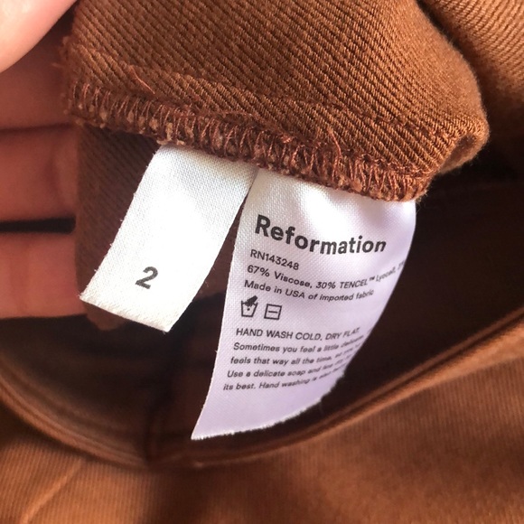 Reformation Marlon Pants size 2 in Toffee - Picture 4 of 6